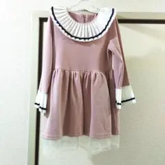 ピンク フリル付きワンピース　120センチ