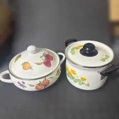未使用品 EJIRY 蒸し兼用鍋 深型鍋 蒸し茶碗付き ホーロー - メルカリ
