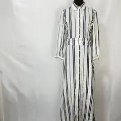 ZARA Woman 安室奈美恵 ロングシャツワンピース ストライプ リネン混