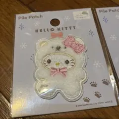 セリア パイルワッペン サンリオ キティ 入学入園準備 ふわふわスノー シール