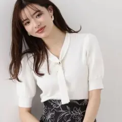 パールチェーンボウタイニット PROPORTION BODY DRESSING