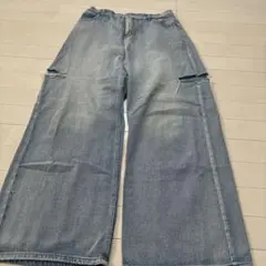 カットオフデニム　ワイドデニムLサイズ