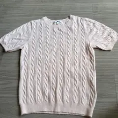 UNIQLO ケーブル編み 半袖ニット M ピンク