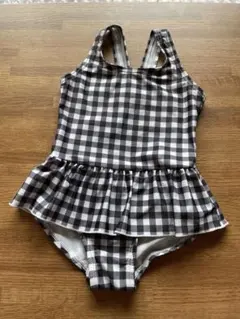 女の子用チェック柄ワンピース水着