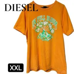 【美品】ディーゼル DIESEL Tシャツ オレンジ デカロゴ グラフィック
