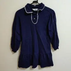 H&M ネイビー 襟付きワンピース 134/140
