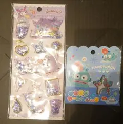 クロミ　キラキラカプセルシール、ハンギョドン　おはじきシールフレーク