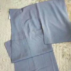 【最終価格!!】【未使用!】袷　江戸小紋　ブルーグレー　ピンクの梅柄　裄65cm