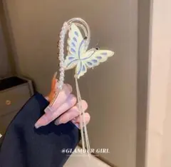 蝶々　おしゃれヘアクリップ　バンズクリップ　髪留め　ヘアアクセサリー　夏　可愛い