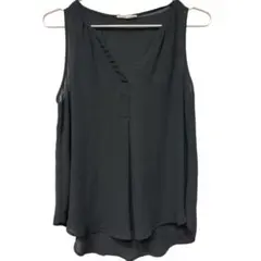 ノースリーブ トップス 【Ｌ】ブラック おしゃれ服 シャツブラウス 古着