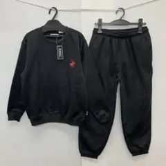 新品★メンズ★Mサイズ★ブランド★裏起毛スエット上下セット 黒 4681