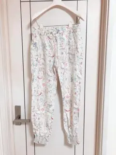 ZARA キッズ(レディースS相当)お花と鳥柄　ワークパンツのサムネイル