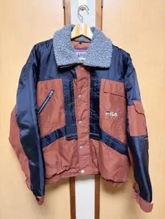 FILA 90's ボア襟付きキルティングジャケット XL