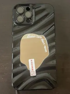 iPhone12Promax用ケース 波模様デザイン 鏡面仕上げ付き