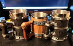 THE PUB 木製風ジョッキ 海賊ジョッキ 3個セット