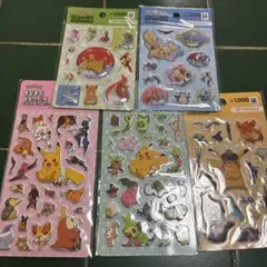 韓国限定　ポケモン ウォーターシール、ぷっくりシールセット 5枚セット