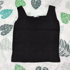 natural coutureスクエアニットタンクトップ ブラック Fサイズのサムネイル