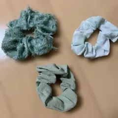 シュシュ　３個セット　緑