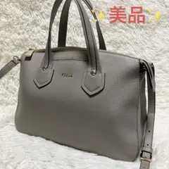 FURLA ジャダ Giada 2way レザー バッグ グレージュ 美品