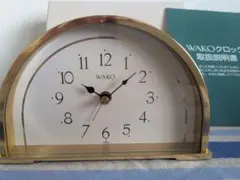 銀座WAKO目覚まし置時計 赤革×ゴールド新品未使用のサムネイル