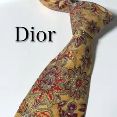 【美品】 Dior ディオール ペイズリー柄 イエロー系 ネクタイ