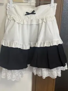 アベイル　しらいちゃんコラボ　リボンプリーツスカート　ホワイトのサムネイル
