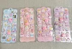 ぷにぷにおしりシールマシュマロ　3Dシール　4枚セット