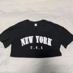 SHEIN ブラック クロップドTシャツ 11-12Y