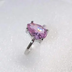 ペアシェイプドロップトルマリン一粒リング11号　xs-04