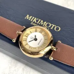 稼動品　MIKIMOTO ミキモト　元箱付き　ゴールド　ラウンド　腕時計