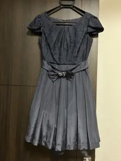 チュール付き★ネイビーパーティドレス