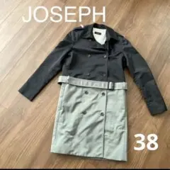 JOSEPH ジョゼフ トレンチコート レディース 黒 グレー 38 Mのサムネイル