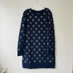 75★GapKids ハート柄 ロングワンピース Lサイズ 140センチ