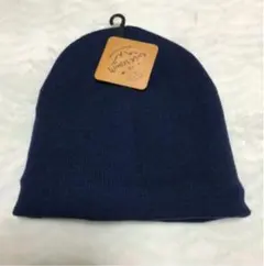 ★フリース裏地付き ニットキャップ ネイビー S 小さめ　キッズ
