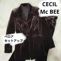 【高級・希少】セシルマクビー Y2K ベルベットセットアップ ブラウン 9
