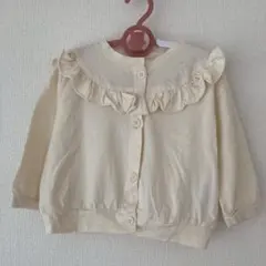 カーディガン 90 オーガニックコットンベビー　キッズ　アイボリー　白　子供服