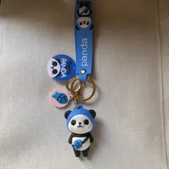 フーディーパンダキーホルダー 青