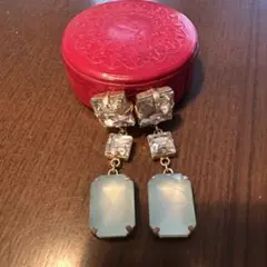 水色クリスタル ダングルイヤリング結婚式