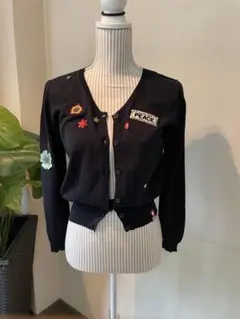 美品LoveMoschinoモスキーノ刺繍ワッペンが可愛いアクセントカーディガンのサムネイル