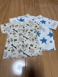 キッズ 半袖Tシャツ 2枚セット スター スケートボード柄