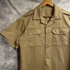70s US ARMY ミリタリー半袖シャツ　ショートスリーブ 開襟シャツのサムネイル