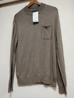 chester bros タグ付き新品　ブラウン ポケット付きニット薄手セーター