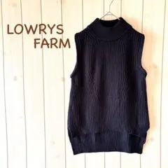 ＊LOWRYS FARM＊ ハイネックニットベスト L ネイビー