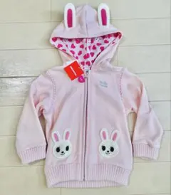 【新品 未使用】ミキハウス 100 パーカー うさこ ピンク 女の子 ハート
