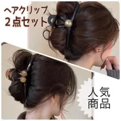 ヘアクリップ バンスクリップ 大きめサイズ 髪留め まとめ髪 髪飾り 2点セット