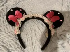 ミニー カチューシャ 薔薇 フリル レース ヘッドドレスディズニー