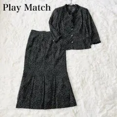 【美品✨】Play Match　セットアップ　ドット　花柄刺繍　レース　フリル