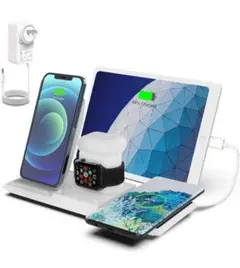 【ラスト１台】NANAMI 5in1 ワイヤレス充電台 スマホ2台同時 白色