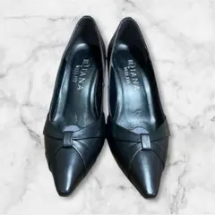 【DIANA WELL FIT】パンプス 黒 ポインテッドトゥ 通勤 オフィス