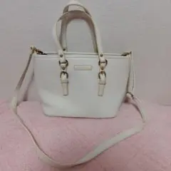 ホワイト 2way ショルダーバッグ